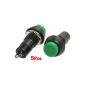 SODIAL (R) 5 x Pushbutton momentary SPST green On / Off AC 250V / 3A (Miscellaneous)