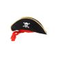 Costume Hat Pirates of the caribbean black belt and gilded with red bandana (Toy)