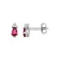 Miore Ladies Earrings 375 white gold with ruby ​​and diamonds (jewelry)