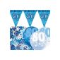 Festive decoration kit Brilliant Blue banner with 80 pennants (Toy)