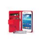 Yousave Accessories Samsung Galaxy Core Plus Red PU Leather Wallet Case Cover With Mini Stylus (Accessory)