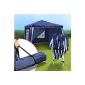 A Barnum JOM Nordsee II 127116 new blue and white, foldable 3 x 3 m, with walls on the sides, Matter 200D Oxford, protects against short rains, with transport bag (Garden)
