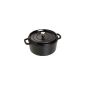 Dust Cocotte / Casserole with lid (26 cm, 5.0 l, suitable for induction, with a matt black enamel inside the pot) black (household goods)