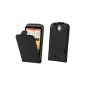 Perfect Case ® style Better premium quality Real Leather Flip Case for HTC One X - Black (Electronics)