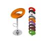 Bar stool - ORANGE - chrome and synthetic leather - VARIOUS COLORS