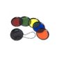 58mm color filters Blue Yellow Orange Red Green + Lens Cap + 6 Trade Case LF70 (Electronics)