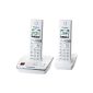 Panasonic KX-TG8062GW phone cordless answer (2 handsets) White (Electronics)