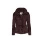 Eight2Nine Ladies Teddy fleece jacket stand-up collar and placket Freshmade embroidery brown (Textiles)