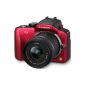 Panasonic Lumix DMC-G3KEG-R system camera (16 megapixels, 7.5 cm (3 inches) touch screen, elec. Viewfinder) Housing red incl. Lumix G Vario 14-42mm Lens (Electronics)