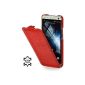 UltraSlim Pouch StilGut® genuine leather HTC One, Red (Accessory)