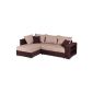 B-famous couch Houston incl.  Sleep function Pur Side dimension 226 x 160 cm, material mix micro velor structure dark brown capuccino (household goods)