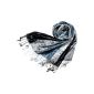 LORENZO CANA Men's Scarf 100% Silk 70 x 190 cm Paisley Silk Scarf Blue Navy Blue Silver Grey agent 7805211 (Textiles)