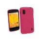 iGadgitz Pink Pink Glossy Durable Crystal Gel TPU Case Cover Sleeve Case for LG Google Nexus 4 E960 Android Smartphone + Screen Protector (Wireless Phone Accessory)