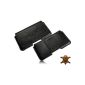 Exclusive Slim Design Genuine Leather Case Phone Case Belt Bag cross bag of Matador in Black for HTC Sensation XE with concealed magnetic closure and belt loop (Electronics)