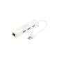 LogiLink UA0174 USB 2.0 to Fast Ethernet Adapter with built-in 3-port USB hub (optional)