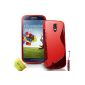 TPU Silicone Gel AOA Cases® S-Series Line Shell Case Cover Samsung Galaxy S4 Gt-i9500 Gt-I9505 + Stylus + Screen Protector (Red) (Electronics)