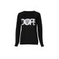 Fast Fashion Ladies Long-sleeved Dope Diamond printing fleece sweatshirt top (EUR 40/42 - UK (12-14), Black) (Textiles)