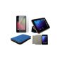 NAVITECH - Flip Case leather blue, rigid smart case with stand, alarm clock / sleep and anti-reverberations Screen Protector for Google Nexus 7 Tablet Android 4.1 Jellybean by Asus (Electronics)