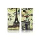 LG Optimus 4X HD P880 leatherette PARIS 1889 Design Folding Stand Case Protector Cover Case Flip Case Cover thematys® (Electronics)