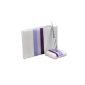 Artwedding guestbook collection and wedding pen with satin ribbon of three colors, white, lilac and purple