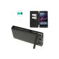 Leather Case + 5000mAh external battery for black integrated ULTRA XPERIA Z (Electronics)