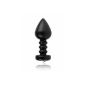Luv plug - anal plug with ribbed aluminum crystal at base, stem - about 10cm long - black (Personal Care)