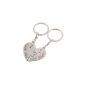 Western United 2pack - Couple Keychain, Split Heart Stainless Steel Keychain - Gift for Couples