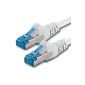 1.5m - CAT6a - Network cable | white - 1 piece | CAT 6a | S-FTP | double shielded - GHMT certified | PIMF | 500MHz | 4x2xAWG26 / 7 copper CU | halogen free | compatible with CAT 5 / CAT 6 / CAT 7 | 10/100/1000 / 10000Mbit / s | for switch, router, modem, Patchpannel, Access Point, patch panels (electronics)