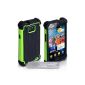 Yousave Accessories SA-EA01-Z325 Silicone Case + Screen Protector for Samsung Galaxy S2 i9100 Green / Black (Accessory)