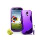 TPU Silicone Gel AOA Cases® S-Series Line Shell Case Cover Samsung Galaxy S4 Gt-i9500 Gt-I9505 + Stylus + Screen Protector (Purple) (Electronics)