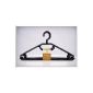Hangers 10-pack in black - with anti-slip grooves and tie racks and belt holder