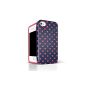 Akna glamor series, flexible TPU, soft back protection Case for iPhone 4 4S [Vintage polka dots] (Electronics)