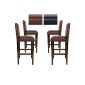 Set of 4 bar stools - brown - wood and synthetic leather - VARIOUS COLORS