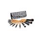 Glow Makeup Brushes lot 12 kit case leopard print (Health and Beauty)