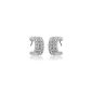 Exquisite White Gilded arched semicircle studding Austrian crystal earrings fashion jewelry (jewelry)