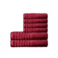 Towel cotton terry 6 pcs 4x 2x 70x140 50x100 towel bath towel Pisa 570 g / m² Bordeaux