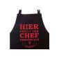 The chef grills personally - BBQ Apron, Cooking Apron, Bib Apron with adjustable neck strap and side pocket - Grillkönig Edition