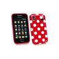 Emartbuy Samsung S5830 Galaxy Ace Polka Dots Gel Skin Cover / Case Red (Electronics)