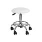 HinHocker® - stools with round, upholstered seat, white, Esthetician stool