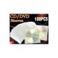 100x CD DVD films wrap / foil covers, CD Sleeve with foil flap Energmix