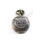 Long necklace vintage owl necklace head Quartz watch bronze filigree (Jewelry)