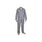 Moonline noble woven men's pajamas pajamas leisure suits in great yarn-dyed plaid design, 100% cotton (textiles)