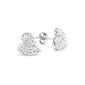 Pasionista Ladies Earrings White Crystal Heart 925 sterling silver 606 644 (jewelry)