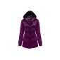 Cexi Couture - Women's duffle coat trench coat with hood toggles winter jacket 36 - 48-36, Violet (Textiles)