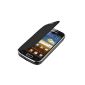 Protective case with flap practical and stylish Samsung Galaxy Ace 2 i8160 in Black of kwmobile mark (Wireless Phone Accessory)