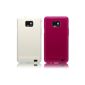 White & Fuchsia TPU Silicone Case Cover Skin Case for Samsung I9100 Galaxy S2 (2 pieces) (Electronics)