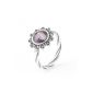 TAOTAOHAS-Rings, Oxidized Antique Ring Ring, Sterling Silver 925/1000 Ring (flower elegance, amethyst) and Swarovski crystal elements, European Charm Bracelets Charms made (Jewelry)