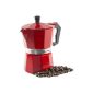 Andrew James - At Coffee Expresso Italian Style From 3 Cups - In Red - Italian Coffee Espresso - Gasket Ring Additional Included (Kitchen)