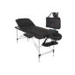 TecTake Folding massage table aluminum cosmetic black portable massage bed + carry case