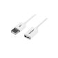 StarTech.com 2m USB 2.0 Extension Cable A to A - male / female - white - USB A (St) to USB A (Bu) Extension (Personal Computers)